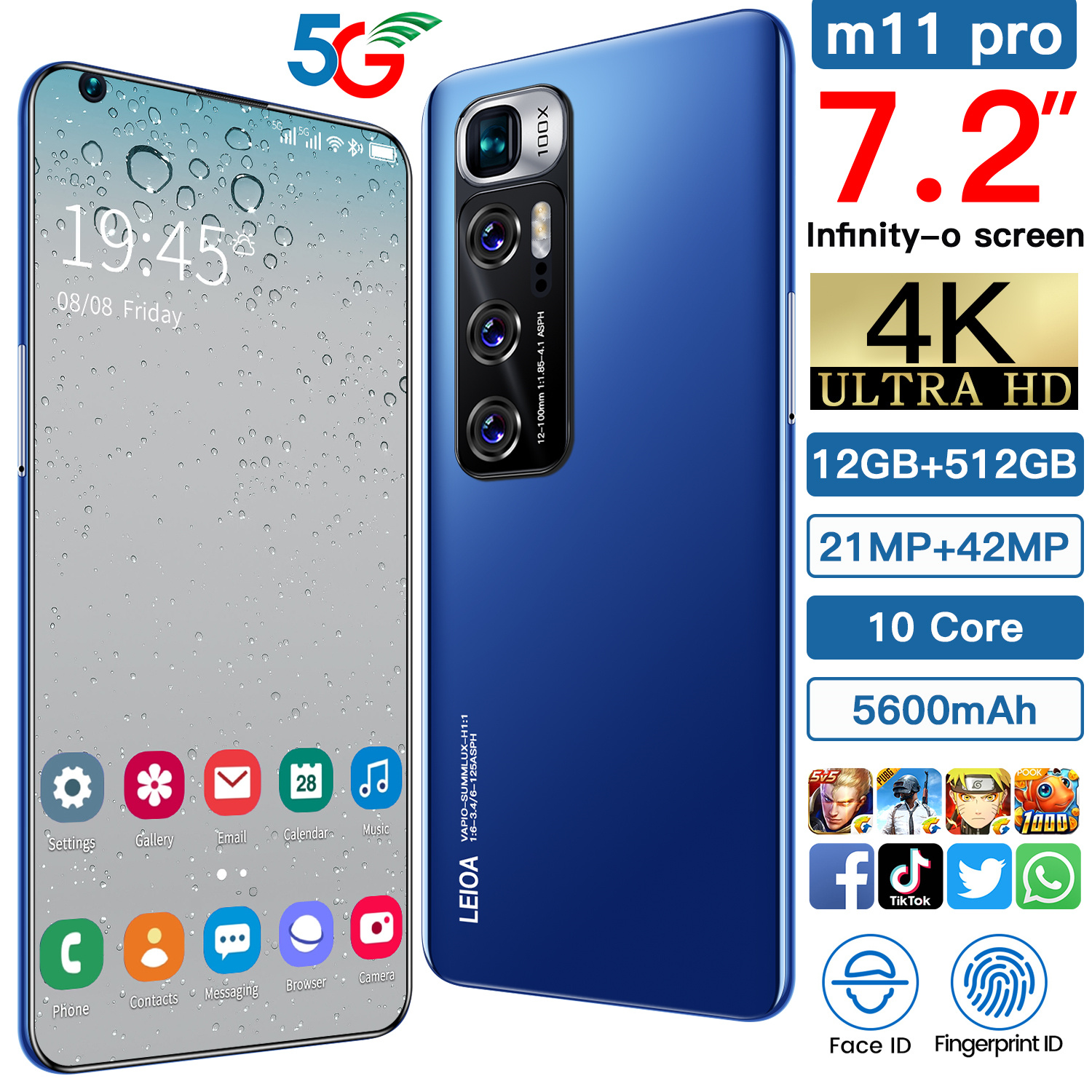 [ Merek original Asli] RAM 12 GB 512 GB ROM M11 Pro Android 10.0 7.2 inci MTK6889 seluler 10 jaringan inti 21MP 4G + 48MP  M10 RAM 6GB + 128GB handphone sunfury Garansi resmi OEM