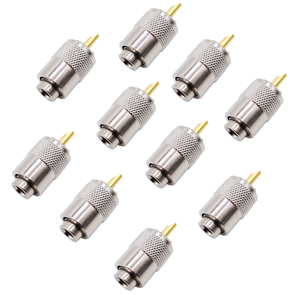 10PCS RF Connector UHF Male Connector RG8 RG58 Cable Lug Antenna Connector PL259