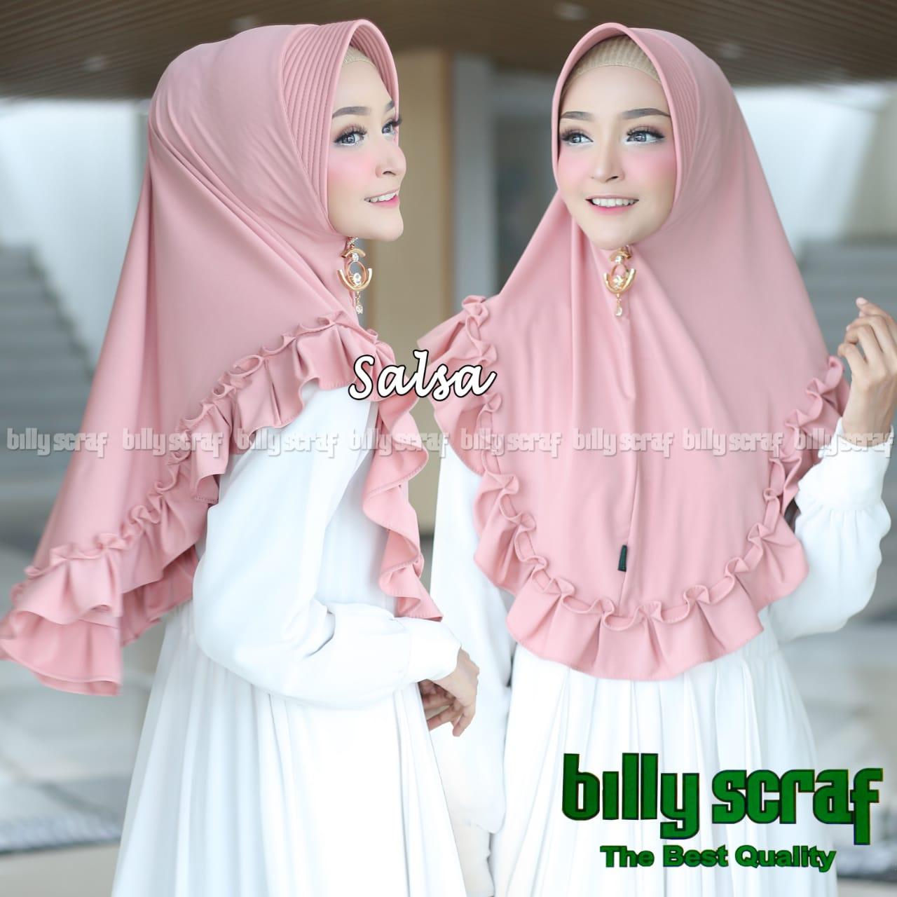 badgeHijab/Jilbab Instan jersey Billy Scraff Rempel SALSA Model Bergo terbaru termurah dan Terlaris / Kerudung Wanita / dnk Jaya