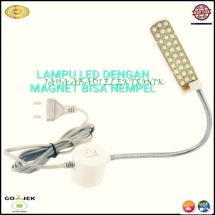 ORIGINAL LAMPU LED 30 BELAJAR TEMPEL MAGNET BELALAI SAKLAR COLOK ...