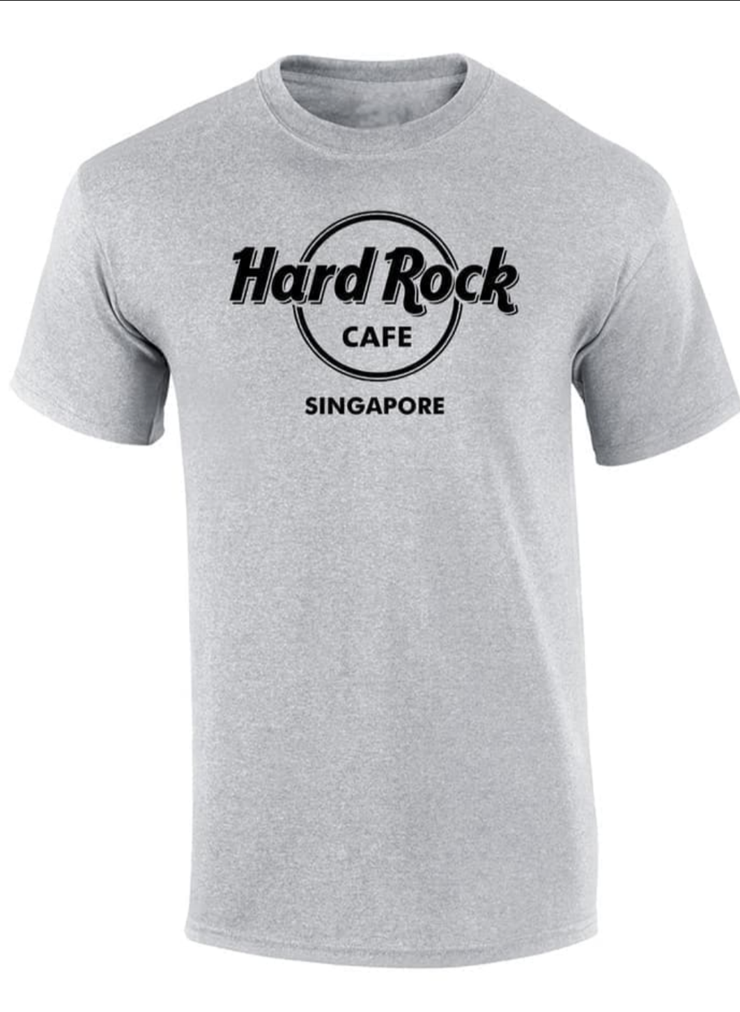 Baju Kaos HARD ROCK SINGAPORE Tshirt Combed 30s Sablon Polyflex GREY