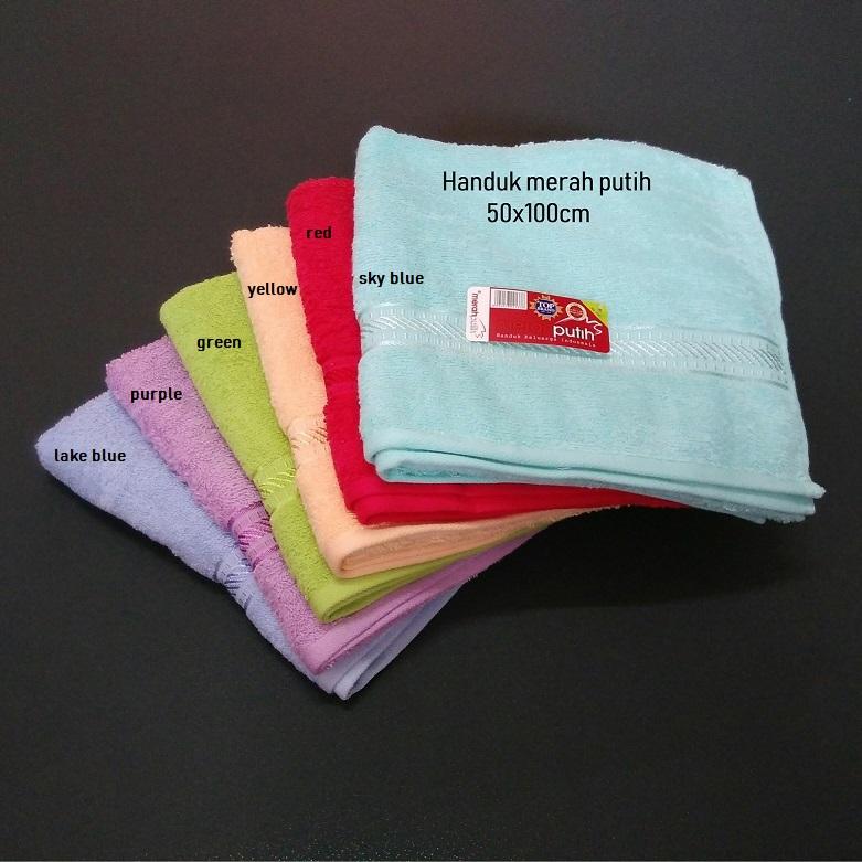Handuk merah putih 50x100 cm / Handuk Mandi / Handuk Bayi
