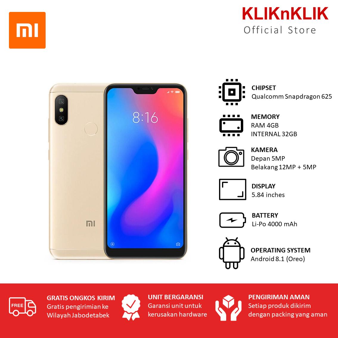 XIAOMI Redmi 6 Pro / Mi A2 Lite RAM 4GB/32GB Gold - Xiaomi Murah
