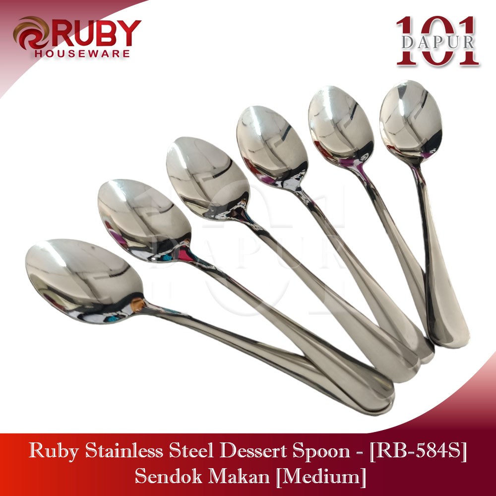 Ruby RB-584S Stainless Steel Dessert Spoon / Sendok Makan Sedang [1 ...