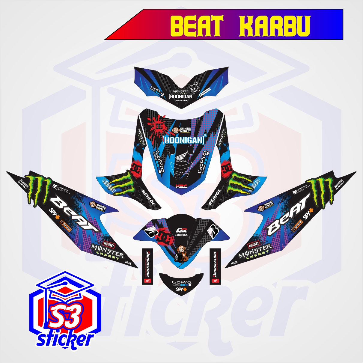 STICKER DECAL MOTOR HONDA BEAT KARBU HONNIGAN DAN VOLVO Lazada Indonesia