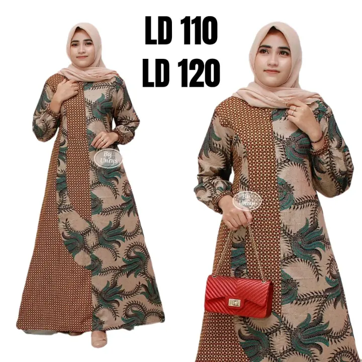 Model Baju Gamis 2021 Baju Gamis Terbaru 2021 Model Gamis Batik Kombinasi Polos Terbaru 2020 Lazada Indonesia