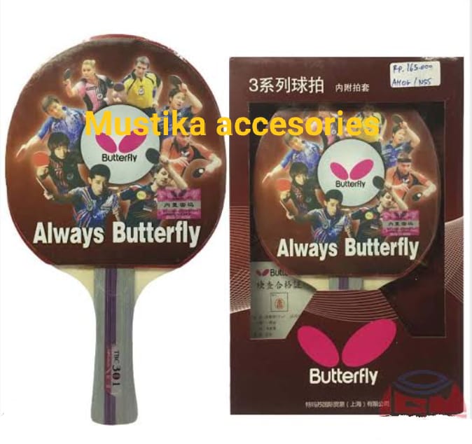 Bet Tenis meja Butterfly Tebal Raket Pingpong Racket full cover
