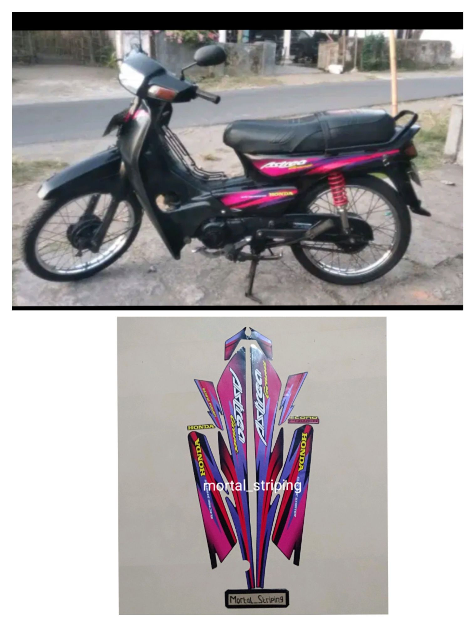 STIKER STRIPING LIS BODY HONDA ASTREA GRAND TAHUN 1996