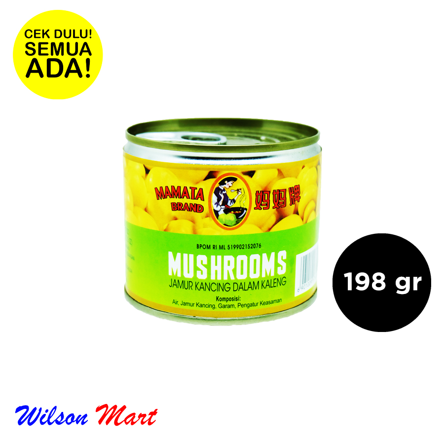 Mamata Brand Mushrooms 198 Gram Jamur Kancing Dalam Kaleng Lazada