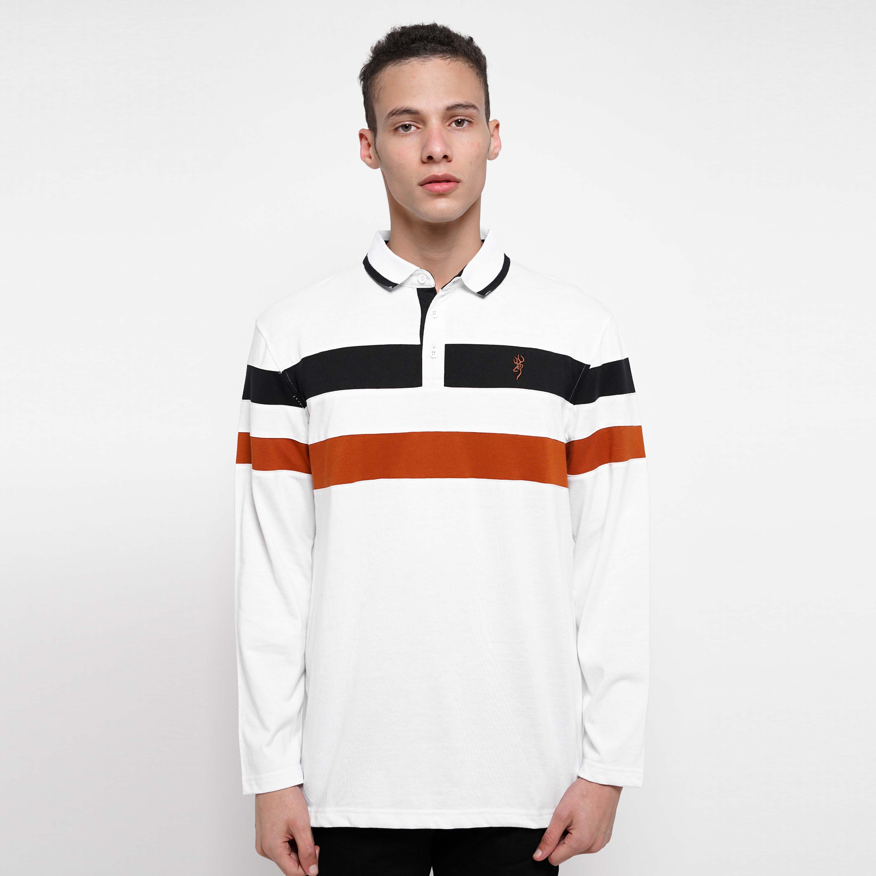 Jual Striped Polo Shirt Long Sleeve 