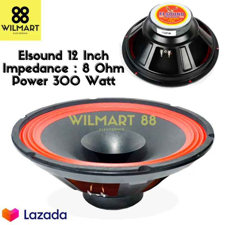 1 Pcs Full Range Speaker Bass 12 Speaker Elsound 12 Fr Inch 300 Watt Woofer Red Original Lazada Indonesia
