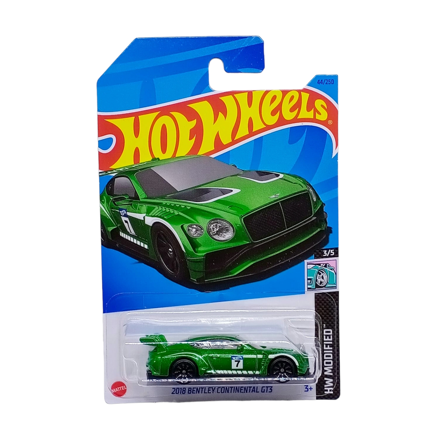 Hot Wheels 2018 Bentley Continental GT3 Hijau Tua No.7 B 2023