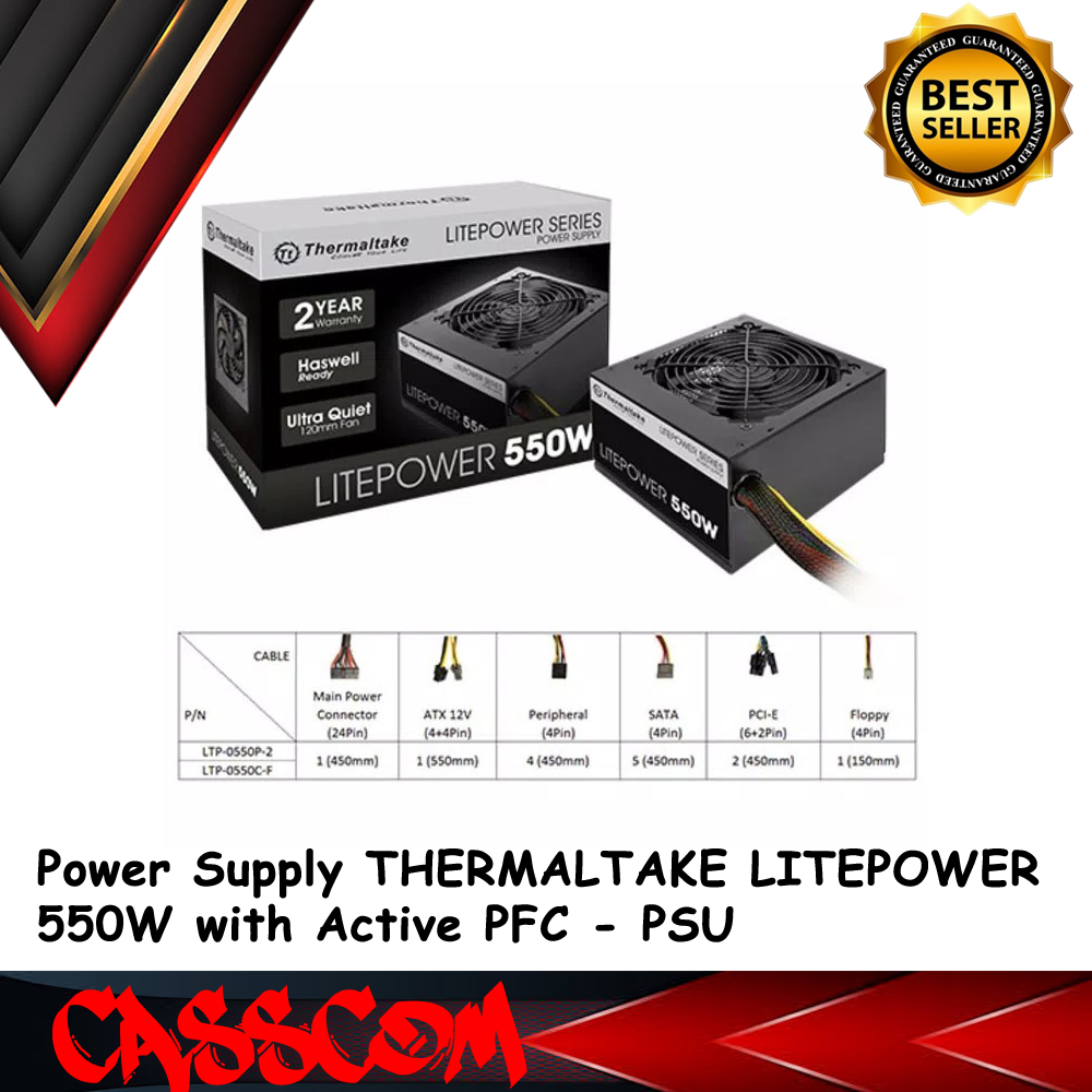 Power Supply THERMALTAKE LITEPOWER 550W with Active PFC - PSU | Lazada ...