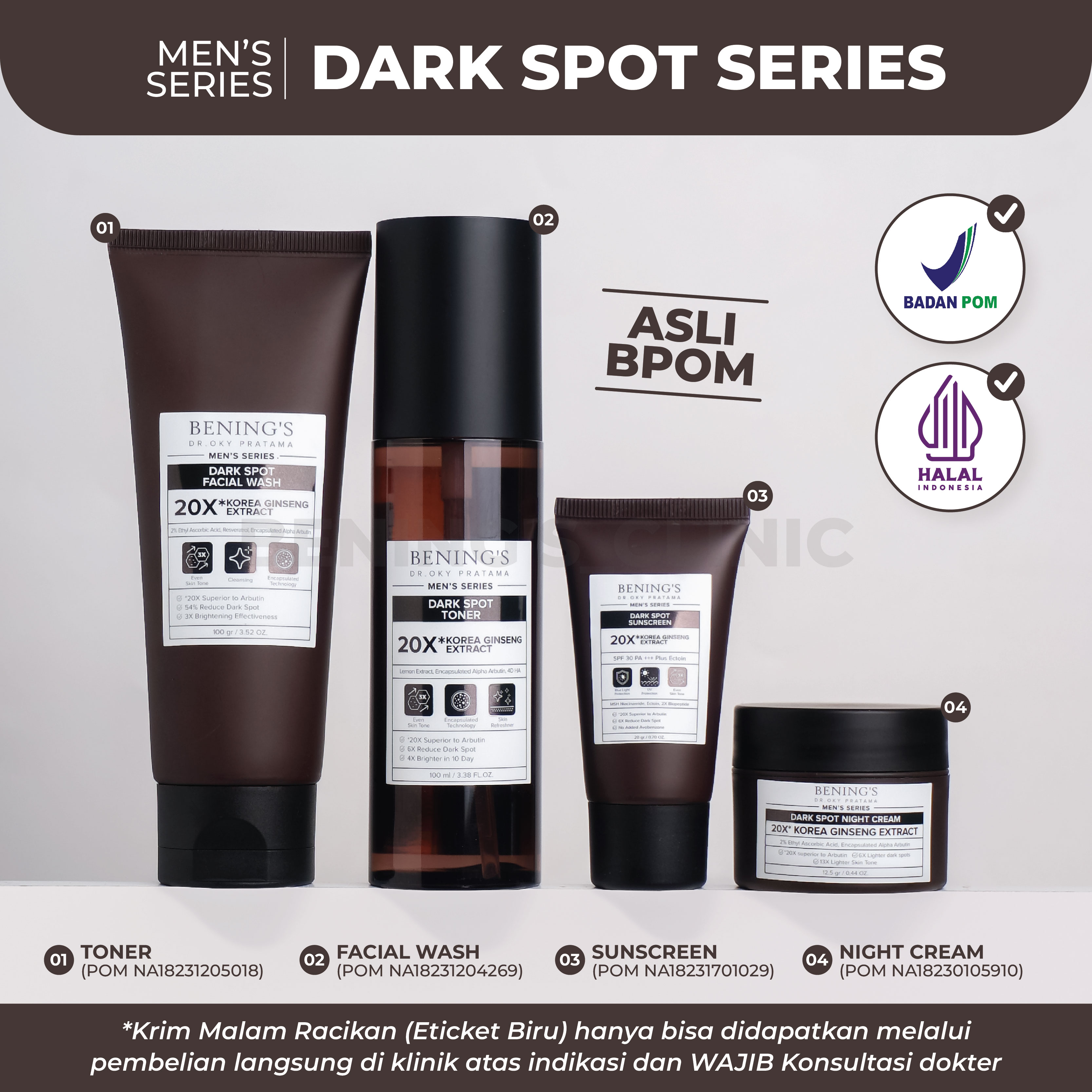 Bening's New Packaging Paketan Dasar Men's Series Skincare (FREE DEO MAN)