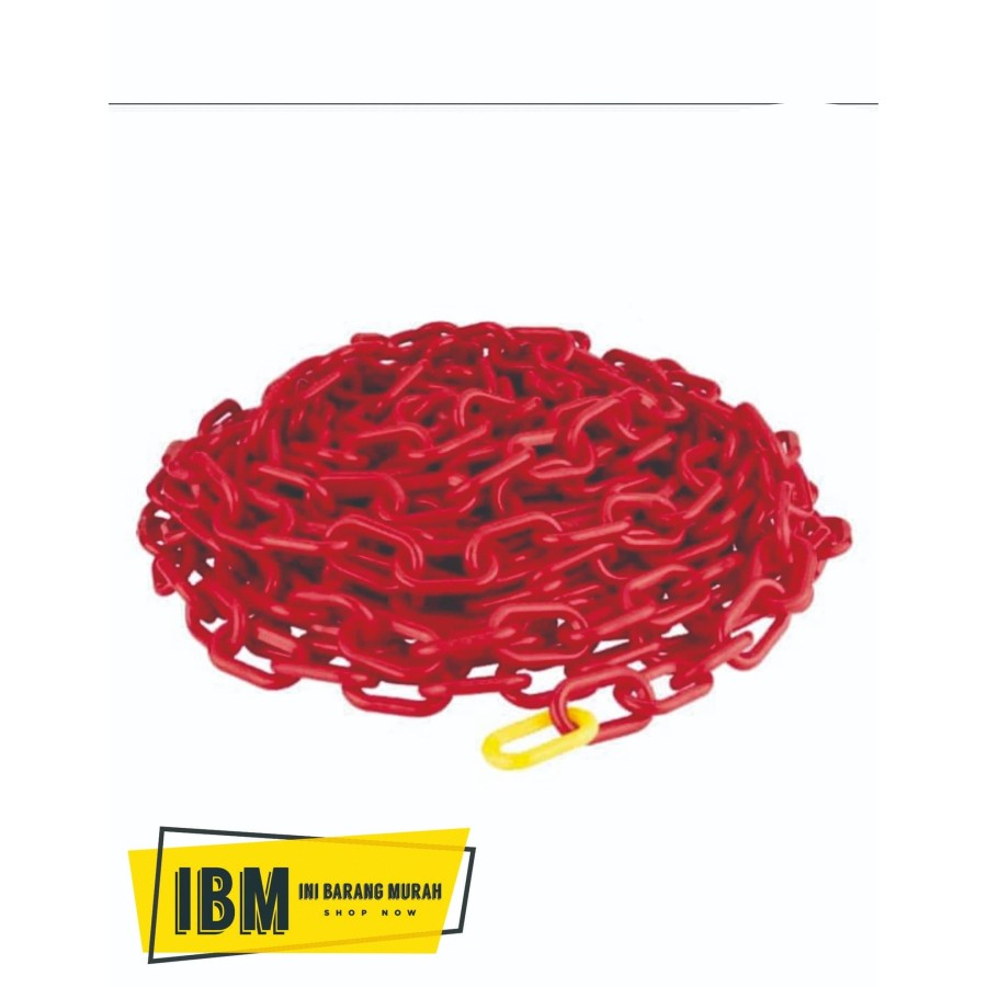 RANTAI PLASTIK MERAH / RANTAI PVC 8 MM X 30 Meter | Lazada Indonesia