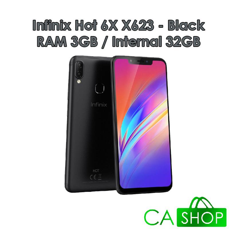 Infinix Hot 6X X623 - RAM 3GB ROM 32GB (3/32) - Midnight Black / Kente Blue - Baru NEW - Resmi