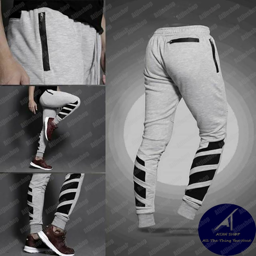 Atjin premiumtraining pants jogger Joger men thick with risleting