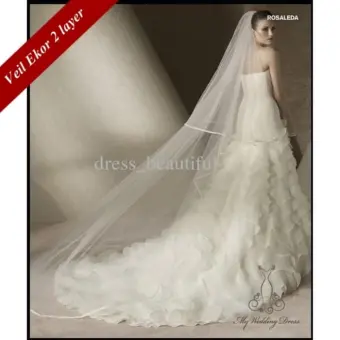 Sale Veil Ekor 2 Layer Slayer Kerudung Wedding Dress Pengantin