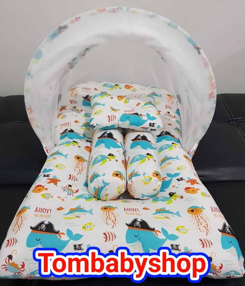 KASUR BAYI KELAMBU MOTIF CAPTAIN WHALE