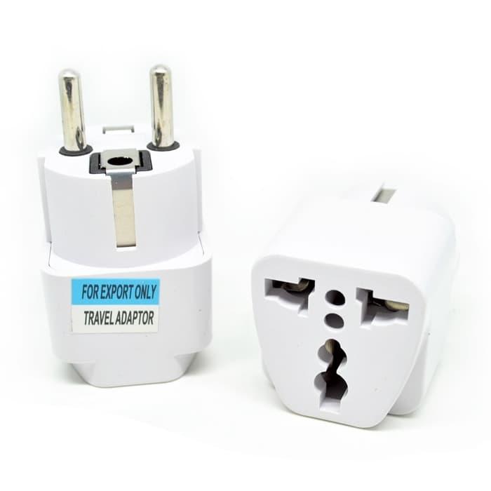 Stekercolokan Listrik Kaki 3 Universal Eu 2 Round Plug Adapter To 3