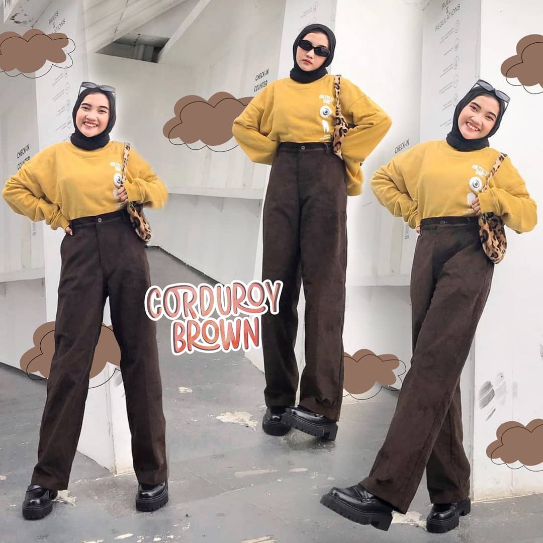 Hl Corduroy Pants Realpict Lazada Indonesia