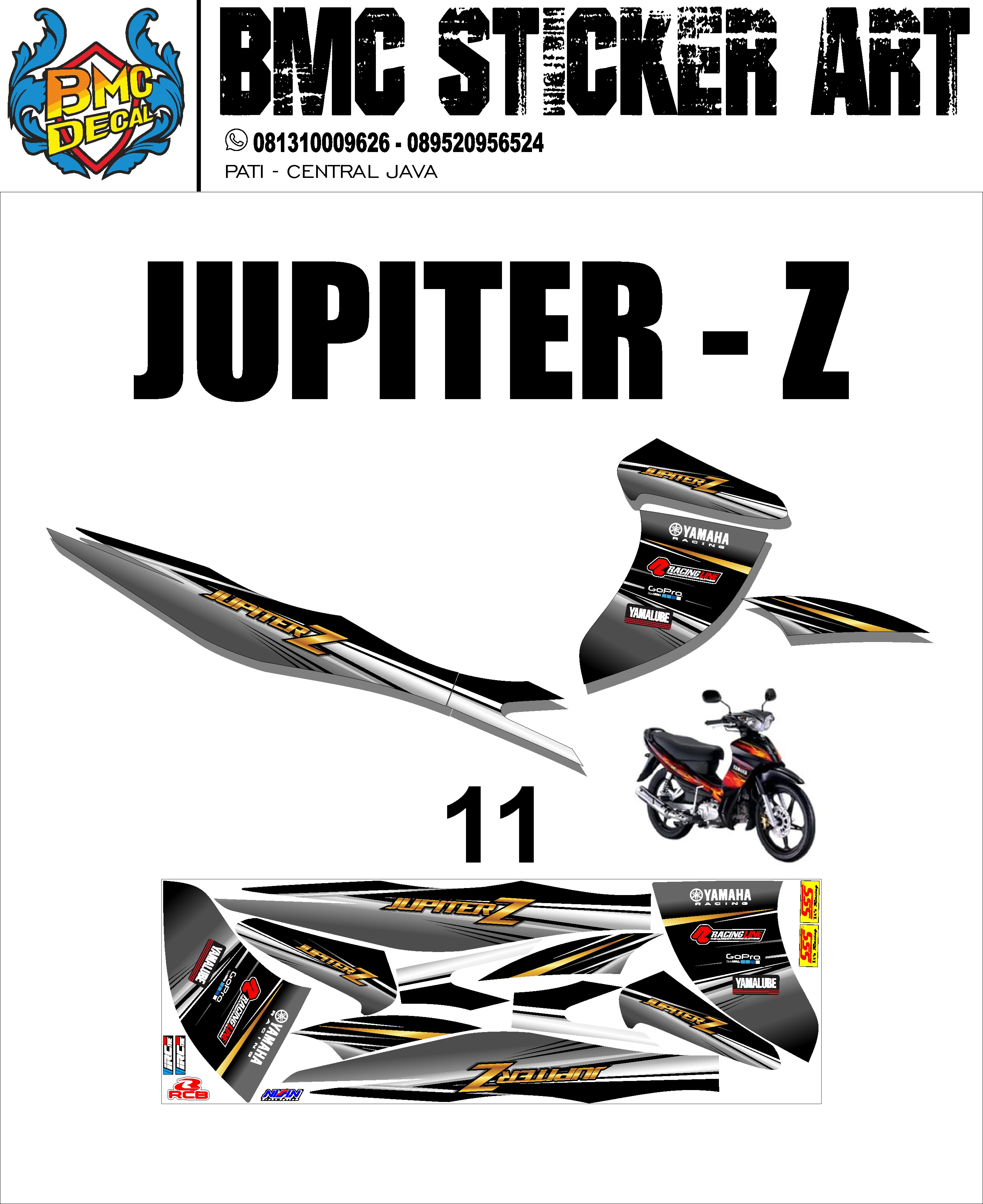 Sticker Lis Striping Yamaha Jupiter Z Burhan Burung Hantu 11 Sticker Variasi Motor Lazada Indonesia