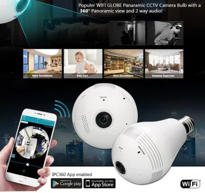Kamera CCTV IP Camera V380 BOHLAM LAMPU 360 View Wifi Wireless / CCTV Bola Lampu