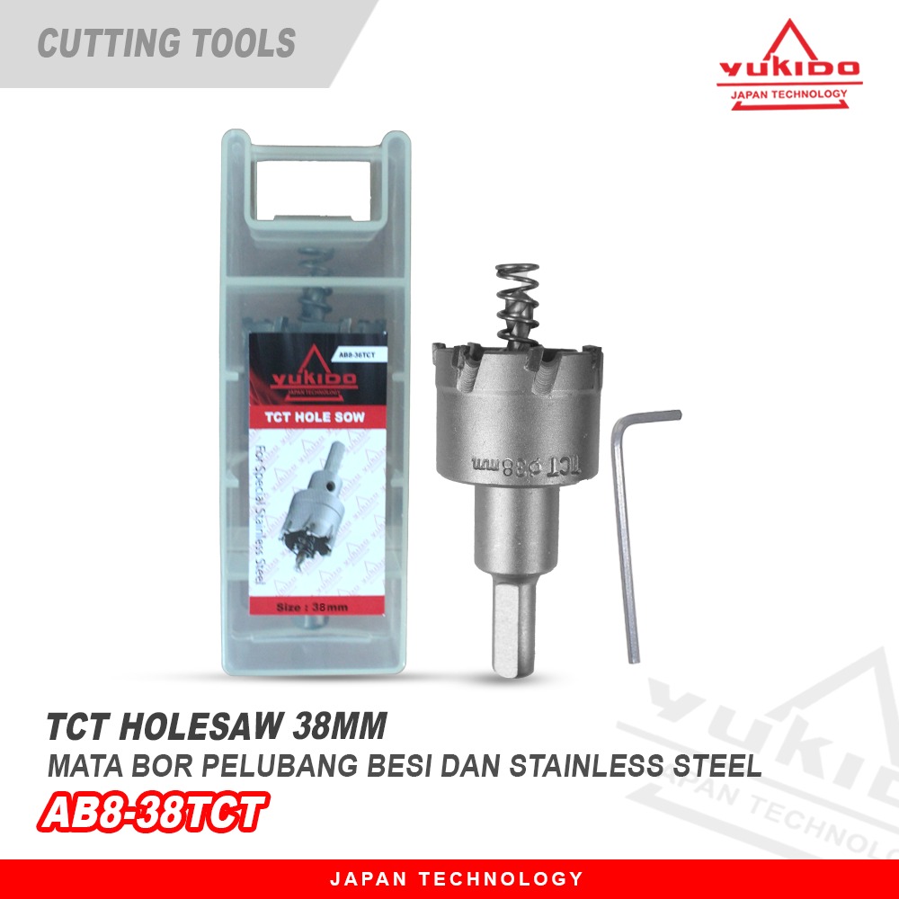 YUKIDO AB838TCT Hole Saw Besi Metal Logam Mata Bor Pelubang Besi