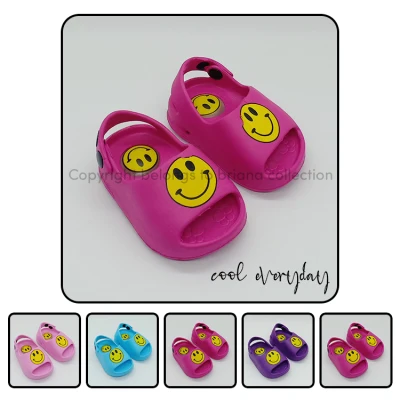 Sandal baby bunyi cit cit / Sandal tali belakang bunyi / Sandal anak perempuan karakter smile