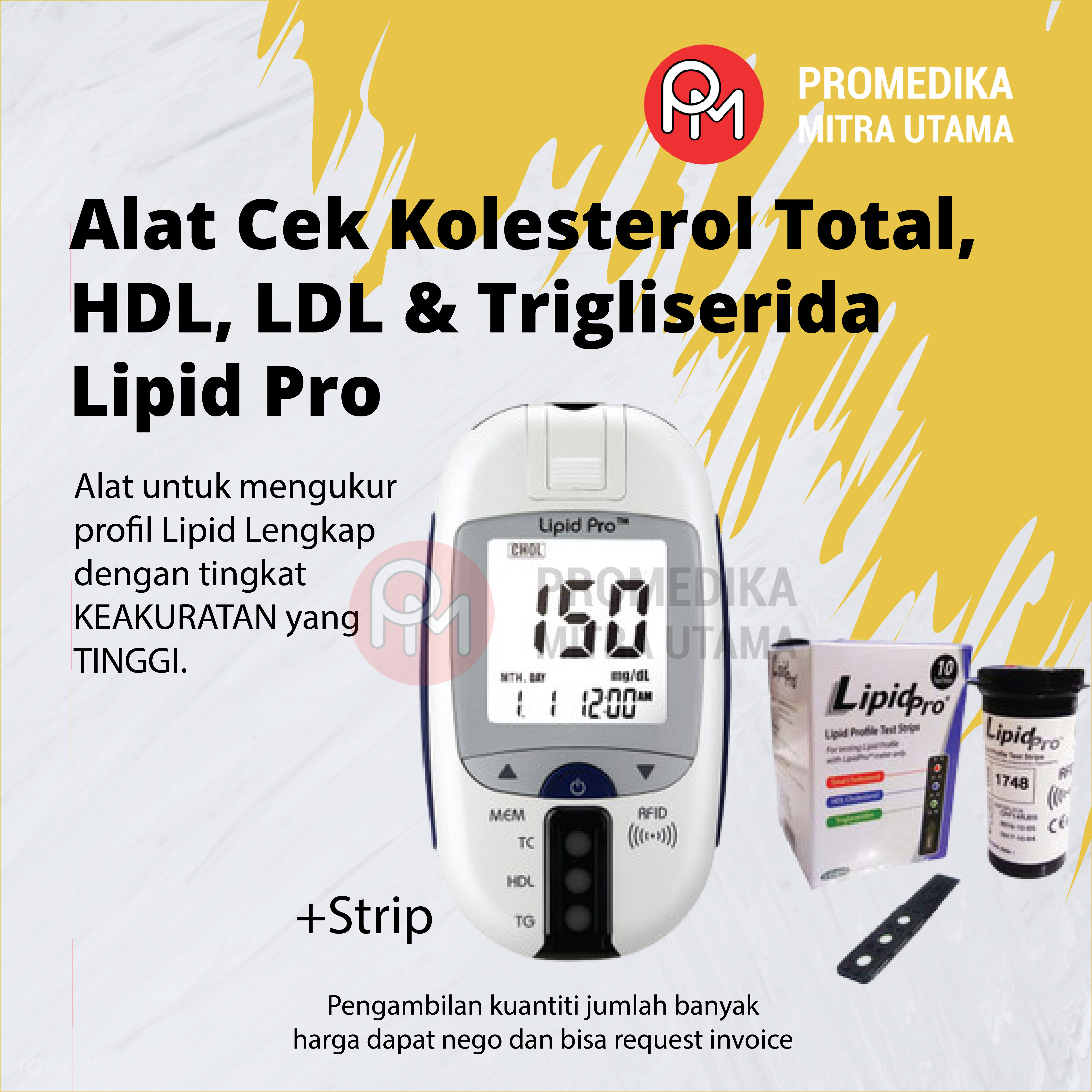 Alat Cek Kolesterol Total, HDL, LDL & Trigliserida Lipid Pro + Strip Lazada Indonesia