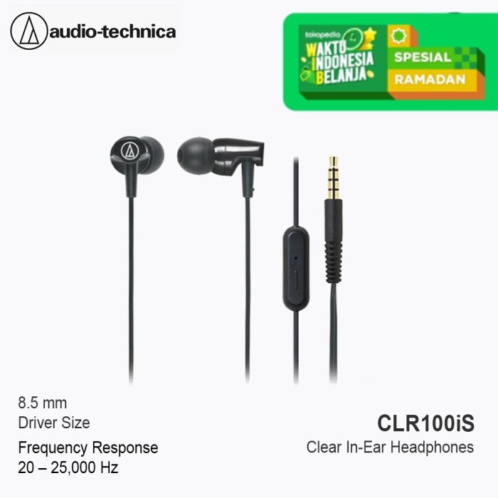 PROMO Special Price Audio-Technica earphone ATH-CLR100iS BK