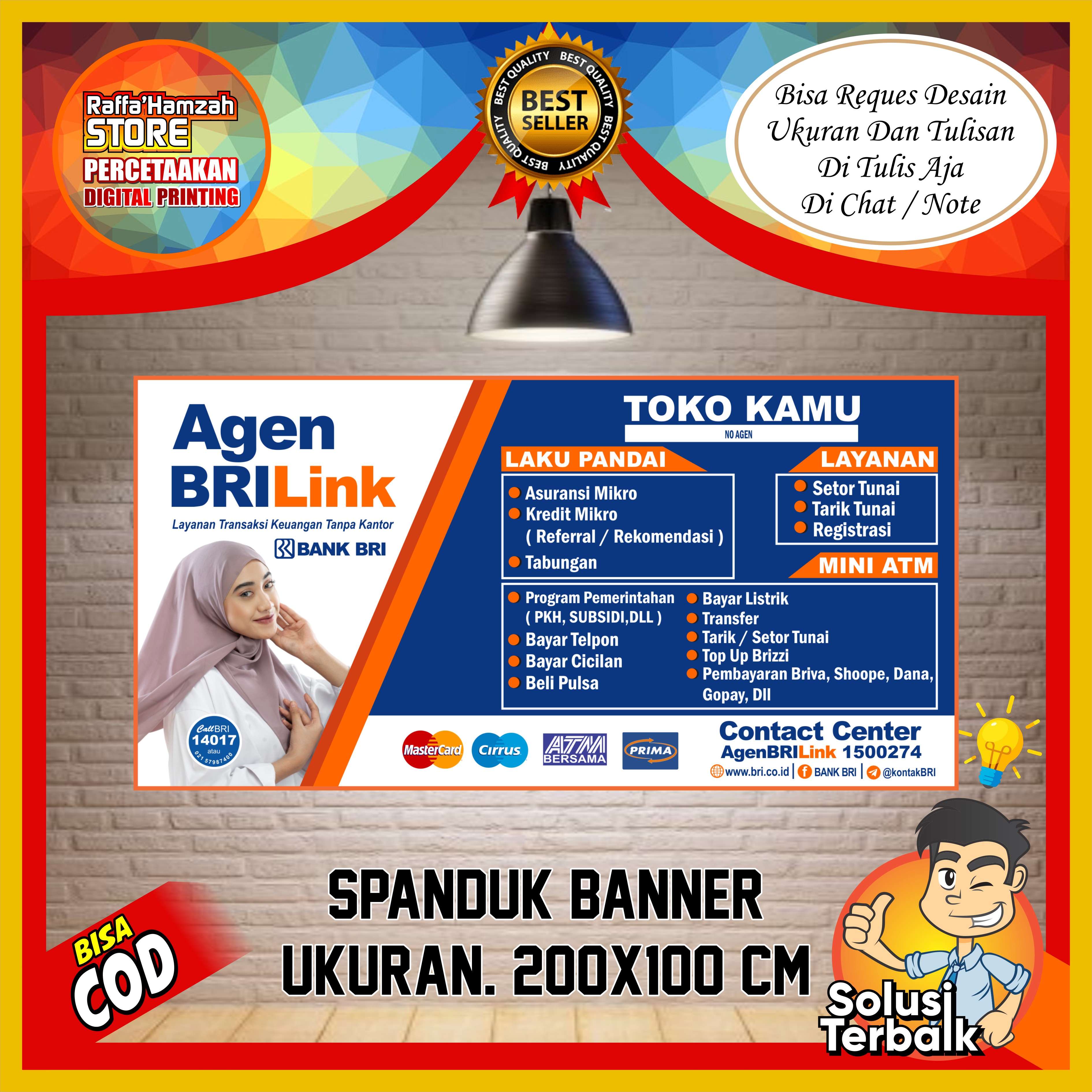 Spanduk Banner Agen Bri Link Ukuran 200x100 Cm Lazada Indonesia 