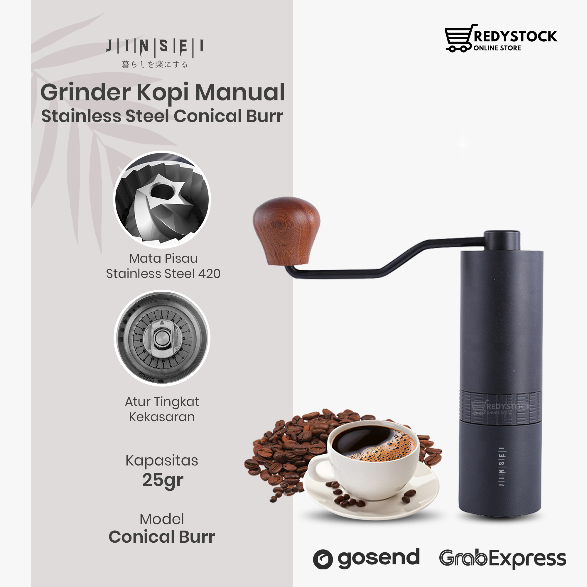 HAND COFFEE GRINDER KOPI MANUAL METAL 