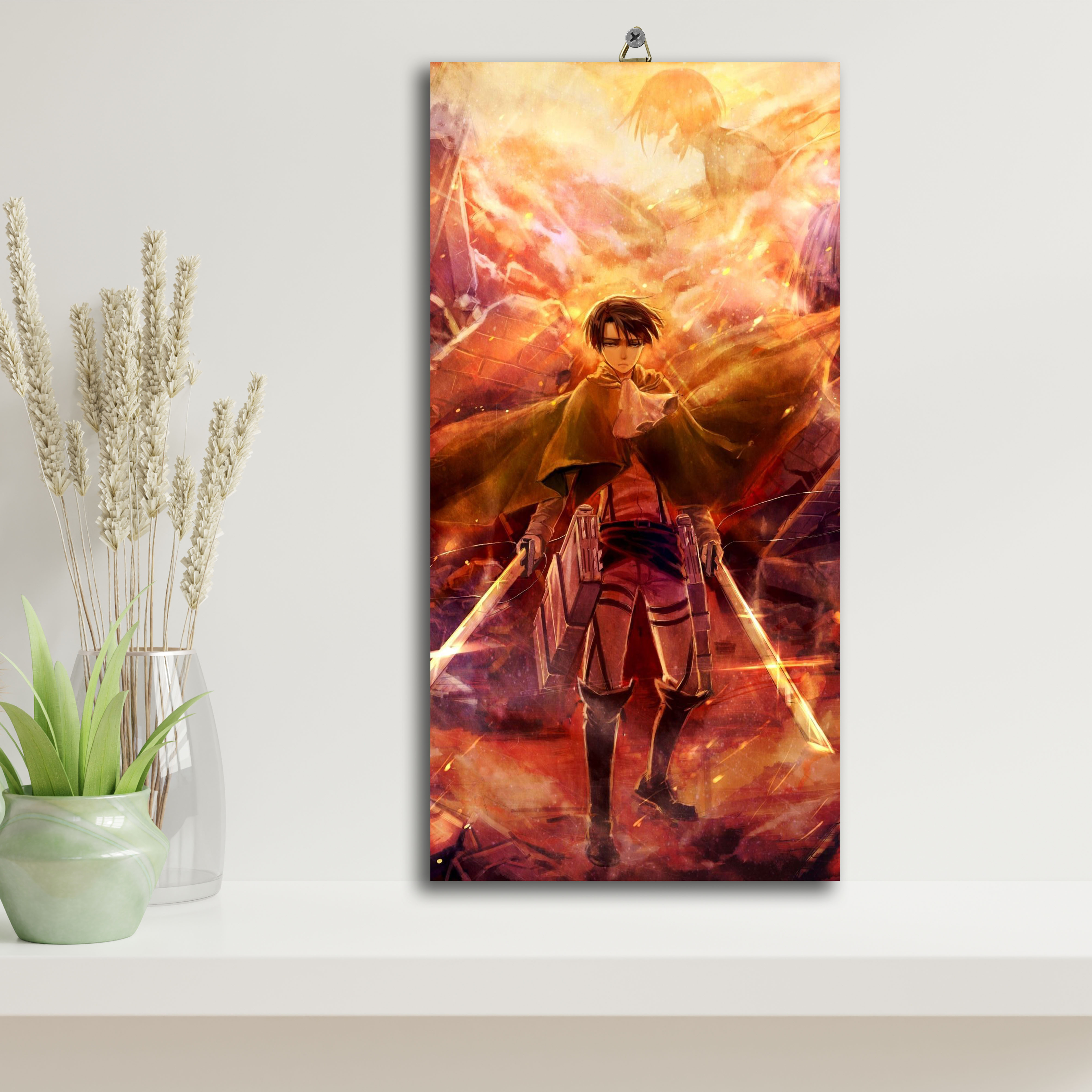 hiasan dinding Anime attack on titan / poster kayu / hiasan dinding