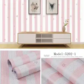 Walpaper Stiker Dinding Dekorasi Rumah Murah Wallpaper Sticker Kamar Tidur Minimalis 3d Mewah Garis Bintang Pink Wps094 5m X 45cm Best Seller Murah Termurah Par Lianishop Lazada Indonesia