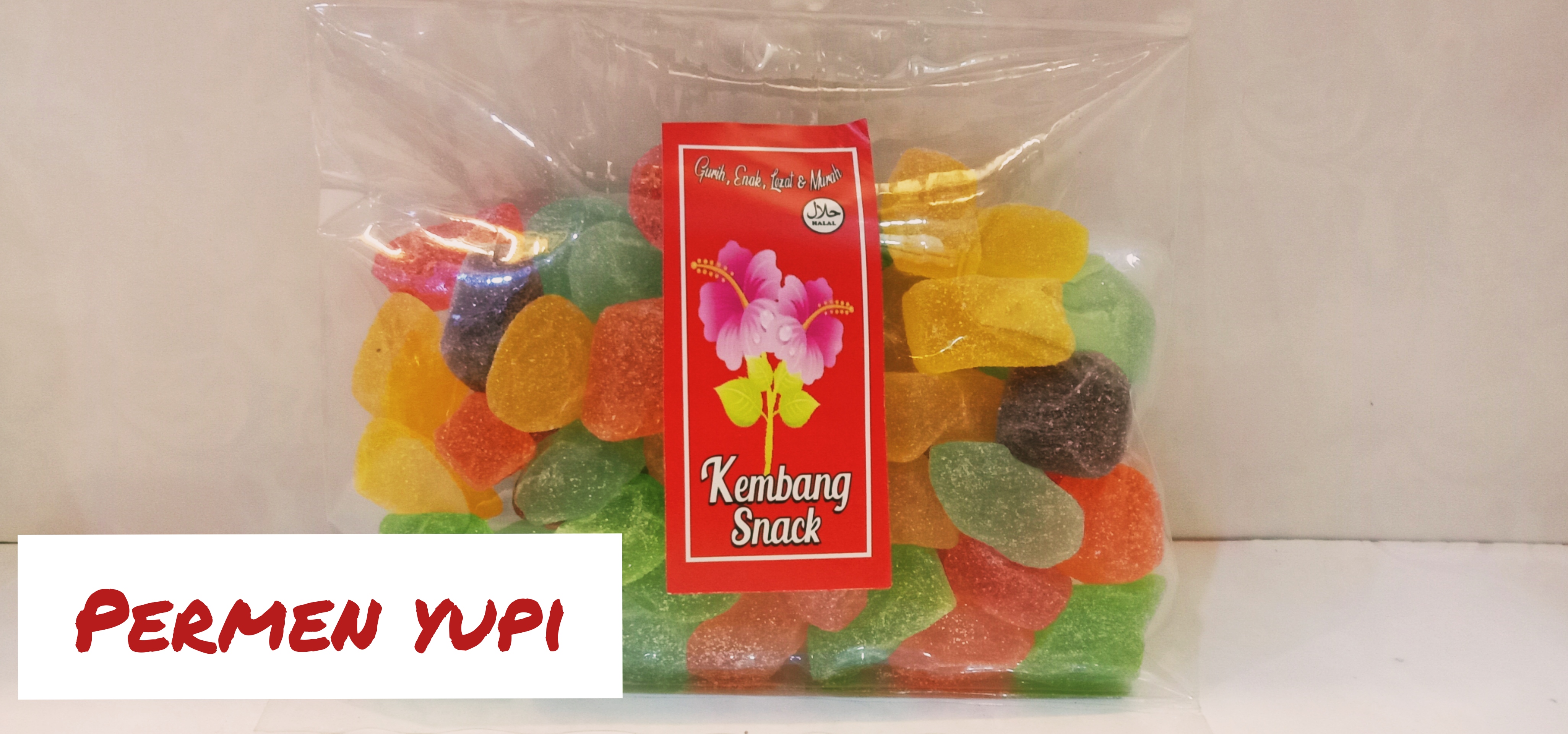KUE KERING- PERMEN YUPI RASA MANIS DAN KENYAL KEMASAN 250GR-KEMBANG SNACK