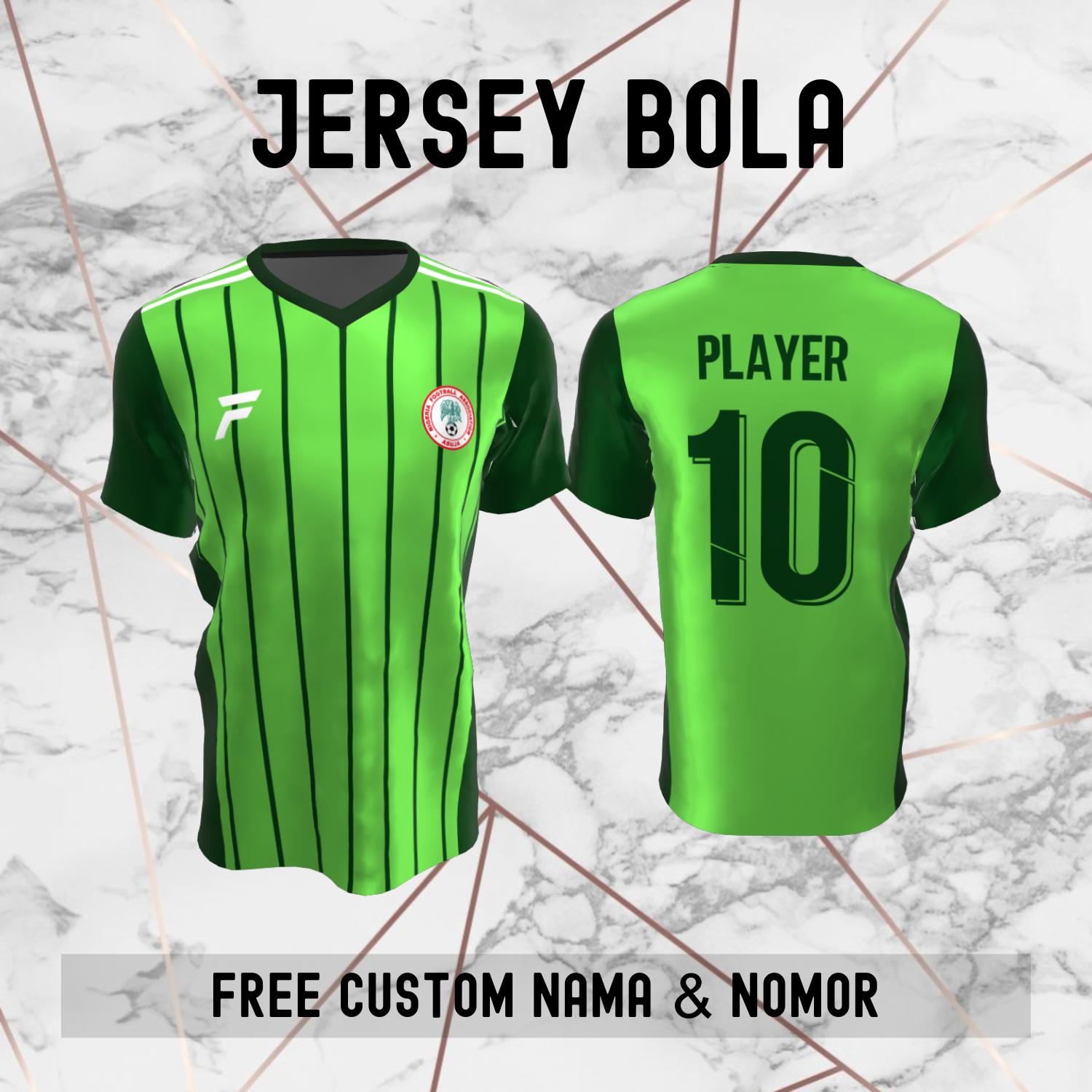 Jersey Nigeria Timnas Negara Bola Baju Kaos Custom Nama dan Nomor