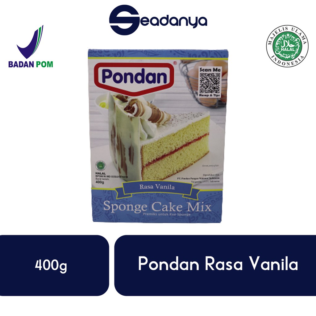 Pondan Sponge Cake Mix Rasa Vanila 400g Premix Untuk Kue Sponge Halal pondan-sponge-cake-mix-rasa-vanila-400g-premix-untuk-kue-sponge-halal