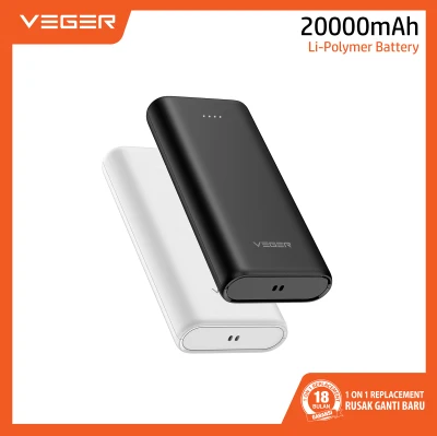 VEGER Powerbank VP-2018 20000mAh 2 Ports USB Output 2.0A Flashlight Power Bank