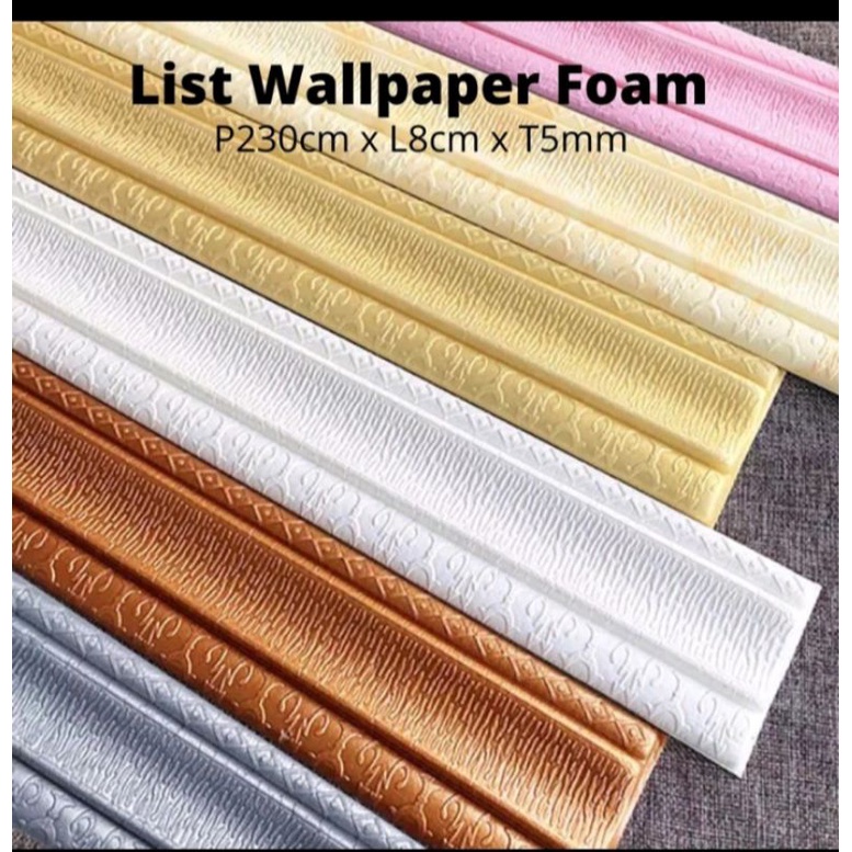 Jual list wallpaper dinding 3d foam motif - White - Kota Tangerang -  Brandpaper | Tokopedia