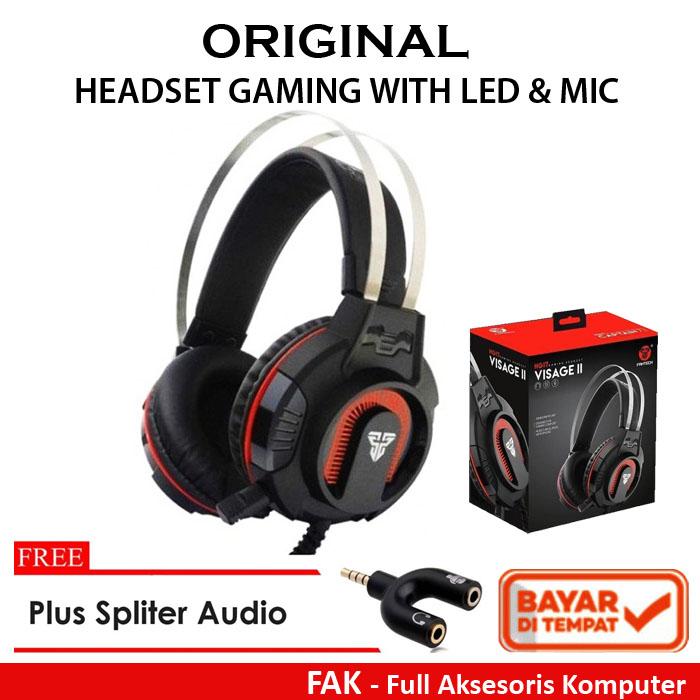 Fantech PAKET 2in1 Headset Gaming FANTECH HG17 Visage II WITH LAMPU PLUS MIC Plus SPLITER AUDIO
