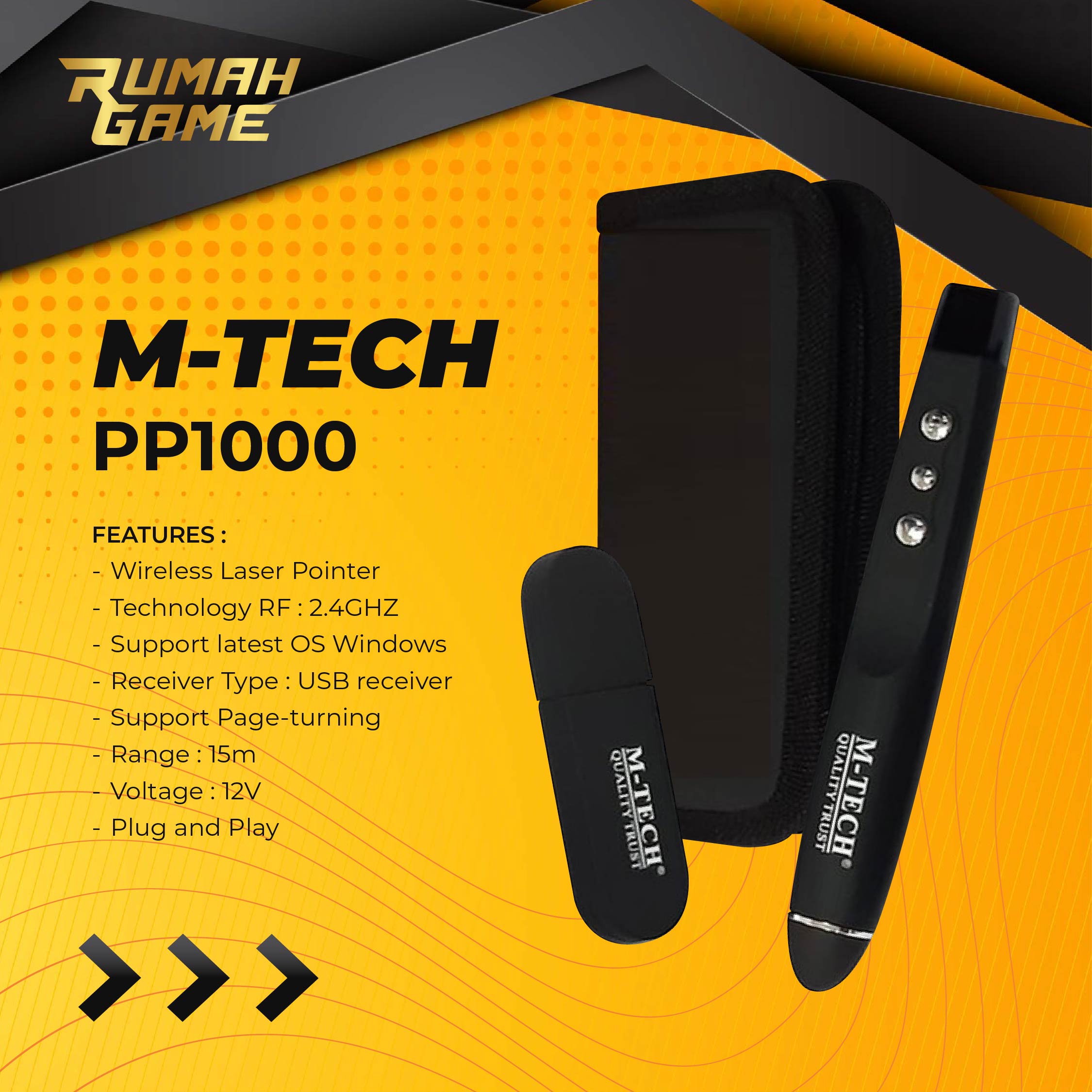 Mtech laser pointer wireless pp1000 pointer dan laser untuk komputer
