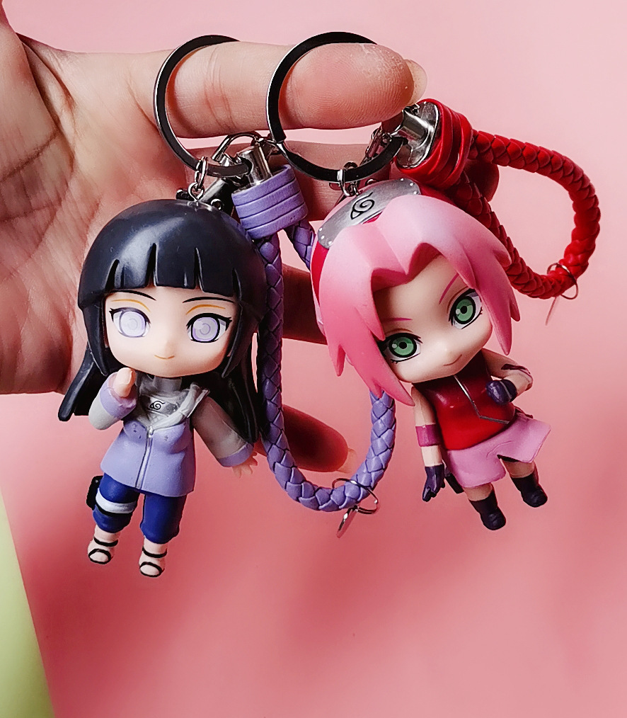 Anime Naruto Figura Brinquedo Modelo 10cm Kakashi Uzumaki Naruto Jiraiya  Sakura Gaara Kawaii Desenho animado Keychain Pendant Decoração