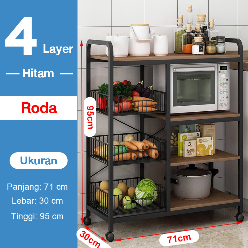 Rak Oven Microwave Rak Dapur Susun Minimalis Rak Bumbu Kitchen Rack Rak Penyimpanan Serbaguna