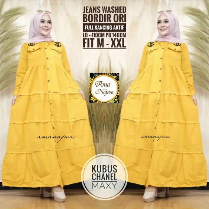 Kubus Chan Gamis Kuning Jeans Membeli Jualan Online Dress Dengan Harga Murah Lazada Indonesia