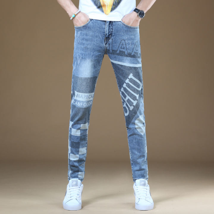 mens jeans with elastic back