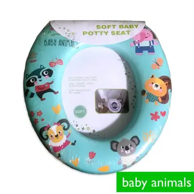 HAPPINESS BABYSHOP - BABY SOFT POTTY SEAT RING CLOSET NON-HANDLE / Alas Dudukan Toilet Training / DUDUKAN CLOSET ANAK motif Baby Animals