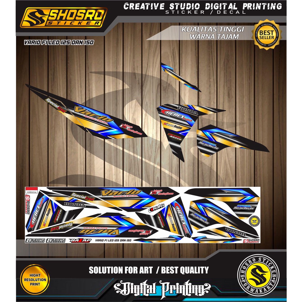 KS STIKER MORIF STIPING/STICKER VARIASI MOTOR HONDA VARIO LED 125-150