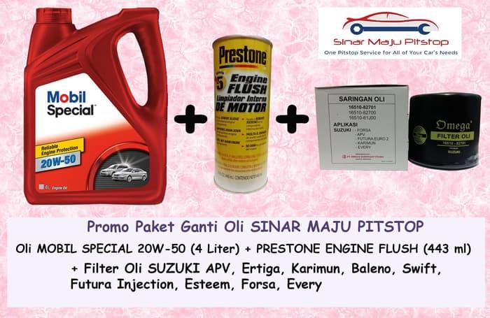 Paket Oli SUZUKI FUTURA INJECTION - MOBIL SPECIAL 20W-50 FLUSH FILTER