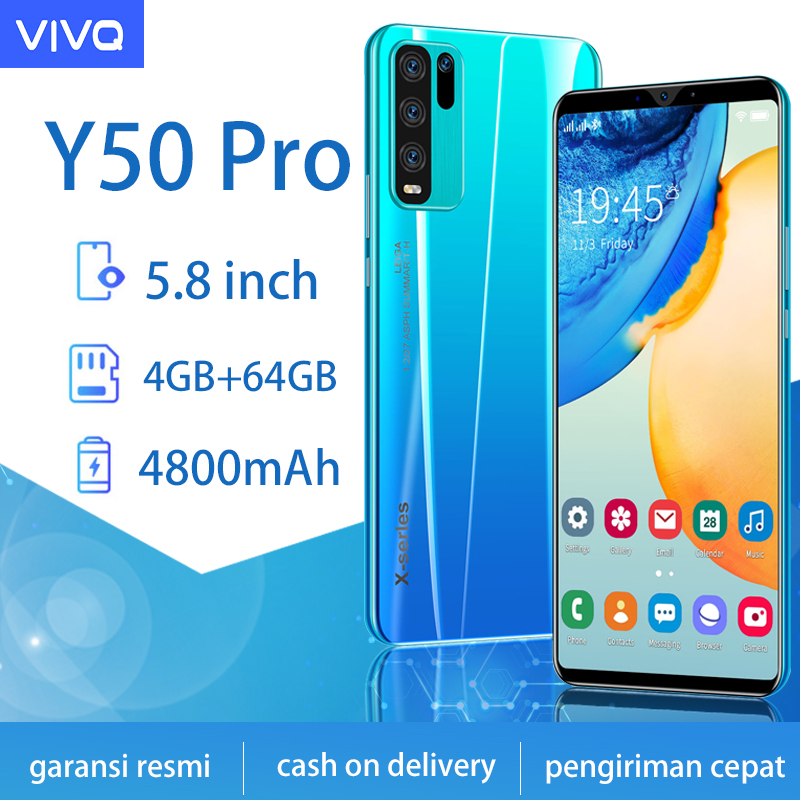 [Hp murah+COD+Pengiriman lokal] Y50 Pro 5.8 Inci SmartPhone RAM 4GB ROM 64GB Android 4g handphone original ponsel pintar promosi hp android 4g 300 ribuan cuci gudang Gratis Ongkir